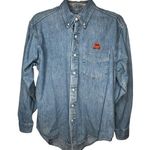 Vintage‎ Crown Royal Embroidered Denim Shirt Blue Photo 0