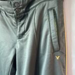 American Eagle  Track Sweatpants Low Rise Zip Green Gold Size 6 Y2k Indie Sleaze Photo 3