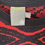 Taylor Fit and Flare Black and Red Geometric Long Sleeve Sweater Dress Size L Size L Photo 7