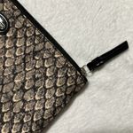 Coach  GunMetal Travel Pouch Small Makeup Bag Black Fabric Snake Pattern Photo 6