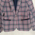 Tommy Hilfiger Women’s Elbow-Patch Plaid Blazer Jacket Single Button Holiday 14 Photo 2