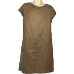ZARA Brushed Vegan Suede Pullover Dress brown cap sleeve women sz M Photo 3