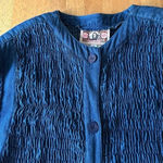 Gene Ewing BIS wrinkled rich denim jacket, size 12. This is a vintage jacket. Blue Photo 1