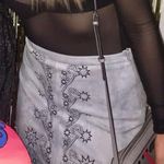 LF Grey Suede Star Embroidered Skirt Photo 0