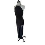 Mac Duggal leena  NEW 26533 Jeweled High Slit NWTBackless Halter Dress Black 4 Photo 2