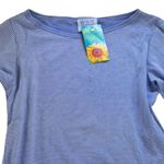 Fresh Produce 90s Y2K‎  BLUE Stripe Long Sleeve Top NWT MEDIUM Cotton DEADSTOCK Photo 4