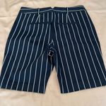 Reitmans sz9 juniors navy white strip stretchy zip front belt loops shorts EUC Blue Size undefined Photo 12