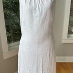 Saint Tropez West White Linen Scoop Neck Shift Dress Lined Size 12 Photo 0