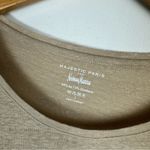 Neiman Marcus Majestic Paris for Linen Short Sleeve Top Sz Medium Tan Beige Photo 4