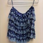 Anthropologie Blue Floral Embroidered Mini Skirt Size L Photo 4