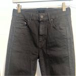 Mother The Looker Ankle Fray in Guilty Party Racer Black Skinny Jeans Size: 25 Photo 8
