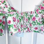 Hill House Isabella Top in Pink Roses White Size M Photo 7