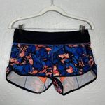 Lululemon Women 4 Paint Storm Harbor Blue Multi Black Speed Shorts Zip Pocket Photo 0