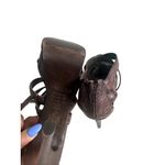AREZZO Brown Leather Platform Sandals Heels Size US 6 Photo 4
