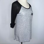 Moa Moa  Gray Black Crew Neck Raglan Shirt Small Aztec Front Pocket Photo 4