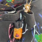 Paul Brent Coastal life seahorses Colorful Embroidered Bucket Bag Cruise Beach Black Photo 4