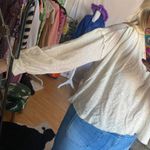 Free People   V-Neck Long Sleeve Cropped Top Beige Size XS Photo 2