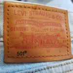 Levi's BIG E REPRODUCTION 501 VINTAGE WASH LOGO SIDES BUTTON FLY JEANS W31 L26 Photo 10
