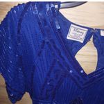 Women's Stenay Beaded Blue Dress VTG Cocktail Glam Retro Formal 8 Silk Photo 1