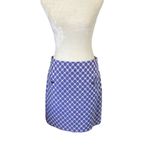 Loft size 2 women's purple and white fully lined A-line skirt with pockets Photo 1