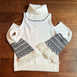 Venus  Black and White Cowl Turtleneck Sweater Photo 0