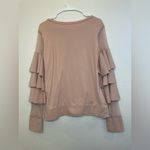 14th & Union  Women’s Ruffle Sleeve Sweatshirt Blush Pink‎ Top Size M Photo 6