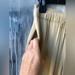 OAK & FORT Elastic Waist High Waisted Wide Leg Crop Pant Tan Photo 2