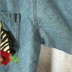 VTG Rhea’s size 3x denim funky jungle button up shirt Blue Photo 4