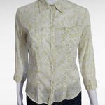 Pacific&Co Vintage NY& 90s Green White Floral Striped Button Down Size XS Photo 0