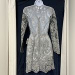 B Darlin B. Darlin Women’s Silver Long Sleeve Embroidered Midi Dress Size 3/4 Photo 2