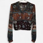 None Vintage Mixed Media Boho Gypsy Steampunk Floral Cut & Sew Blouse â Medium ððŠķ Photo 1