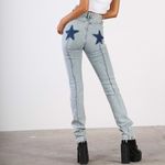 Revice Denim Jeans Women's Size 27 Acid Wash Uptown Rising Star Back Ripped Blue Photo 2