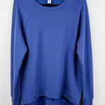 Athleta Womens Size Small Blue Long Sleeve Sweatshirt Thumbholes Split Hem Soft Photo 0