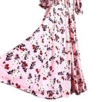 by TiMo Pink Floral Midi Dress Short‎ Puff Sleeves Bloom 50s Print, Size Small Photo 11