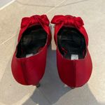ZARA Women size 36 Red open toe bow heels shoes satin type of fabric elegant Photo 4