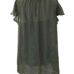 Ophelia Roe Green High Neck Lined Blouse Top Women Size Large | 6-5 Photo 1