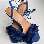 Charlotte Russe Fringe Ankle Tie Up Blue woman’s Sandal Heels Size 8 Photo 11