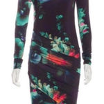 Black Halo  Ruched Midnight Floral Bodycon Dress size 6 Photo 0