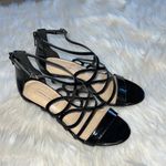 Antonio Melani Black Patent Leather Caged Strappy Heels Size 7 Photo 5