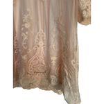 Simply Couture  Sz XL Peach Laced 3/4 Sleeve Tunic‎ Top Shirt Dress Lace Tops Photo 5