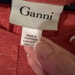 Ganni  Jersey Knit Threaded Trails Swing Dress Medium Anthropologie coral Photo 2