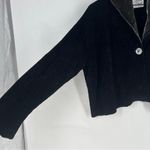 margaret o'leary  Vintage Black Plush Chenille 1 Button Jacket Velvet Collar Boxy Photo 5