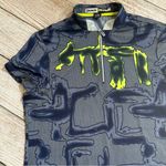 Jamie Sadock size small blue neon yellow patterned polo short sleeve shirt Photo 1