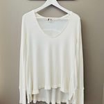 Free People Malibu Thermal Long Sleeve Top White Sz Medium Photo 0