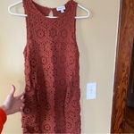 Evereve  Rust Crochet Lace Midi Dress Photo 1