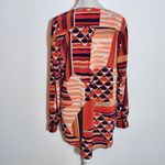 Style & Co . Colorful Geometric Blouse Size Medium Orange Print Top Photo 4