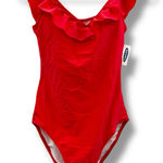 Old Navy  Red Ruffle Neckline One Piece Swimsuit Sz‎ S NEW Photo 0