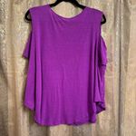 Free People We The Free Purple Rayon Linen Blend Cold Shoulder T Shirt Large Photo 1