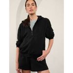 Athleta  Retroterry 1/2 Zip Hoodie Womens Size Medium Black NWT Photo 2