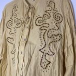 & Other Stories Capsule & OTHER STORIES Embroidered Cotton Blend yellow tie waist blouse US 4 Photo 2